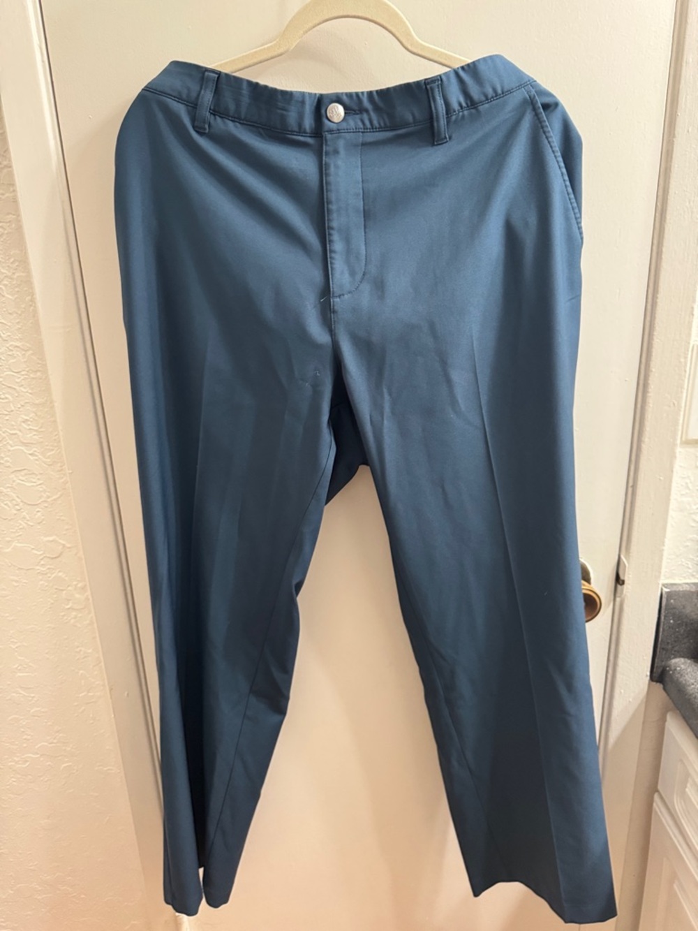 adidas Men's Slim Straight Chino Pants in Teal Blue